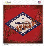 Arkansas Rusty Stamped Novelty Square Sticker Decal