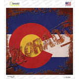 Colorado Rusty Stamped Novelty Square Sticker Decal