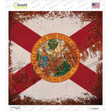 Florida Rusty Stamped Novelty Square Sticker Decal