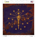 Indiana Rusty Stamped Novelty Square Sticker Decal
