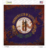 Kentucky Rusty Stamped Novelty Square Sticker Decal