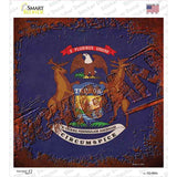 Michigan Rusty Stamped Novelty Square Sticker Decal