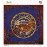 Nebraska Rusty Stamped Novelty Square Sticker Decal