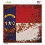 North Carolina Rusty Stamped Novelty Square Sticker Decal