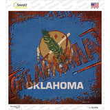 Oklahoma Rusty Stamped Novelty Square Sticker Decal