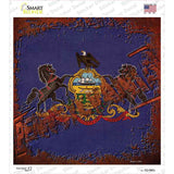 Pennsylvania Rusty Stamped Novelty Square Sticker Decal