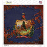 Vermont Rusty Stamped Novelty Square Sticker Decal
