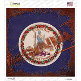 Virginia Rusty Stamped Novelty Square Sticker Decal