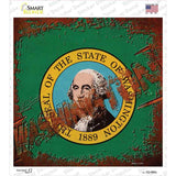Washington Rusty Stamped Novelty Square Sticker Decal