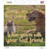 Less Scary With Friends Novelty Square Sticker Decal