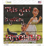 Getting Hitched Novelty Square Sticker Decal