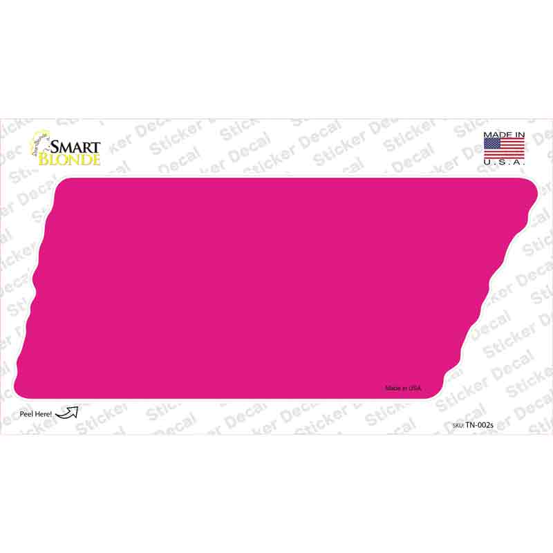 Pink Solid Novelty Tennessee Shape Sticker Decal