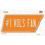 Number 1 Vols Fan Novelty Tennessee Shape Sticker Decal