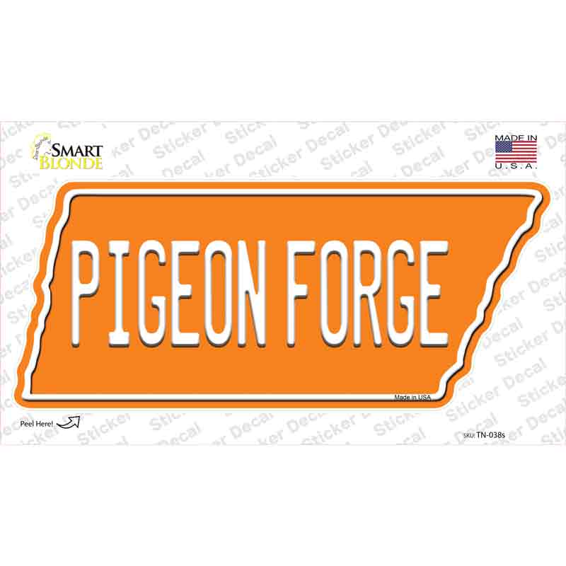 Pigeon Forge Novelty Tennessee Shape Sticker Decal
