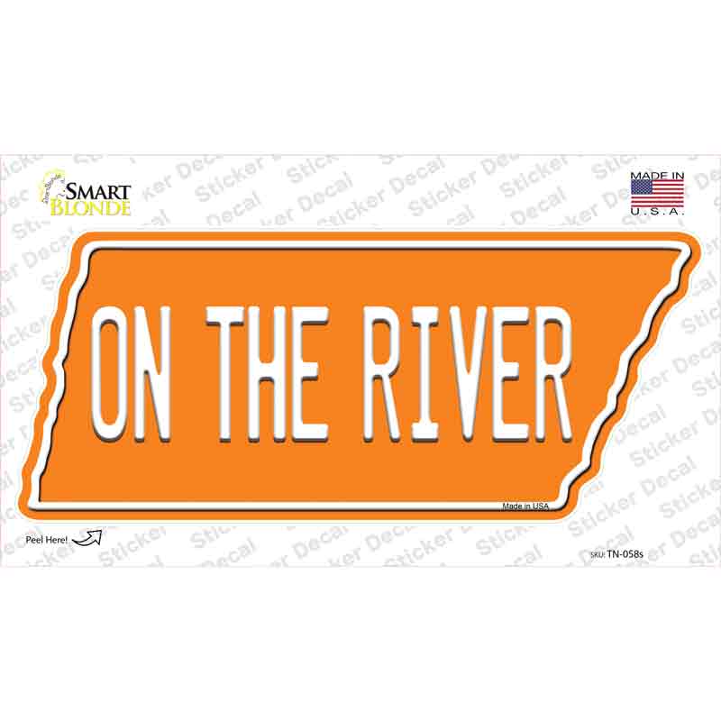 On The River Novelty Tennessee Shape Sticker Decal