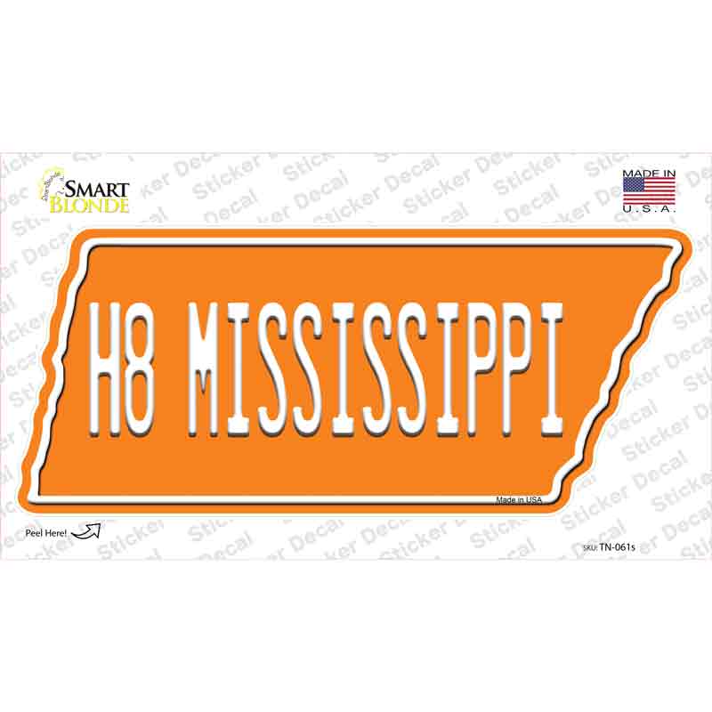 H8 Mississippi Novelty Tennessee Shape Sticker Decal