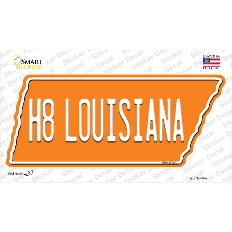 H8 Louisiana Novelty Tennessee Shape Sticker Decal