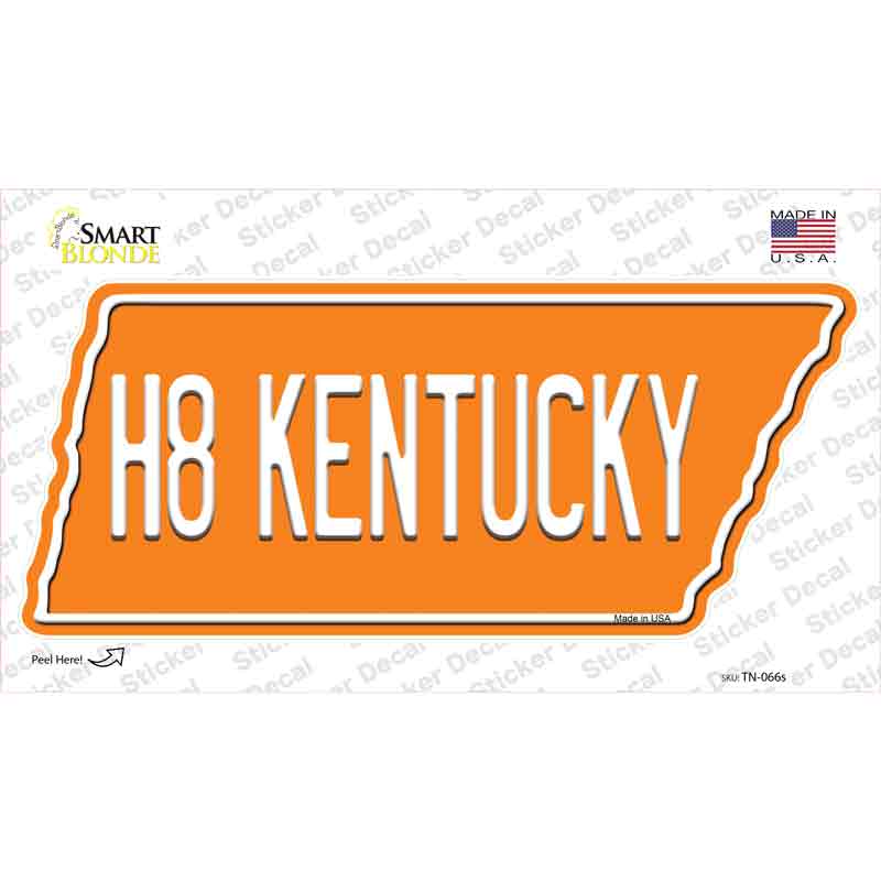H8 Kentucky Novelty Tennessee Shape Sticker Decal