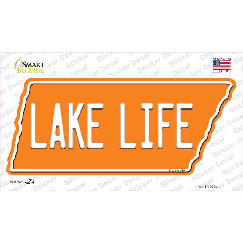 Lake Life Novelty Tennessee Shape Sticker Decal