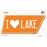 I Love Lake Novelty Tennessee Shape Sticker Decal