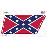 Confederate Flag Novelty Tennessee Shape Sticker Decal