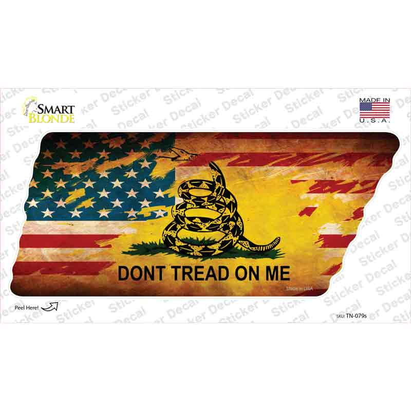 American Dont Tread Novelty Tennessee Shape Sticker Decal