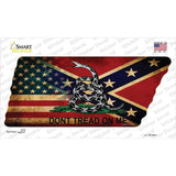 American Confederate Dont Tread Novelty Tennessee Shape Sticker Decal
