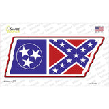 Tennessee Confederate Flag Novelty Tennessee Shape Sticker Decal