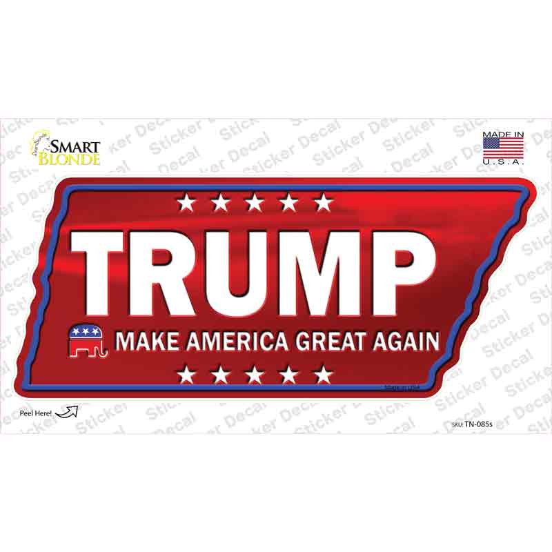 Trump Novelty Tennessee Shape Sticker Decal