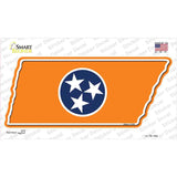 Orange Tennessee Flag Novelty Tennessee Shape Sticker Decal