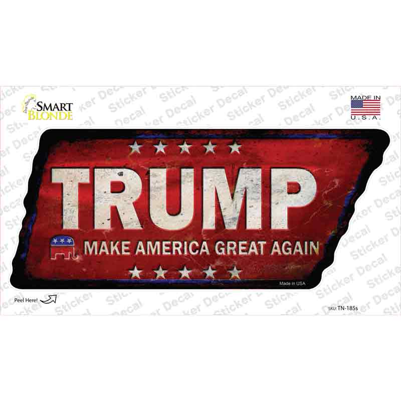 Trump Novelty Rusty Tennessee Shape Sticker Decal