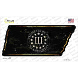 2nd Amendment Three Percenter Novelty Rusty Tennessee Shape Sticker Decal