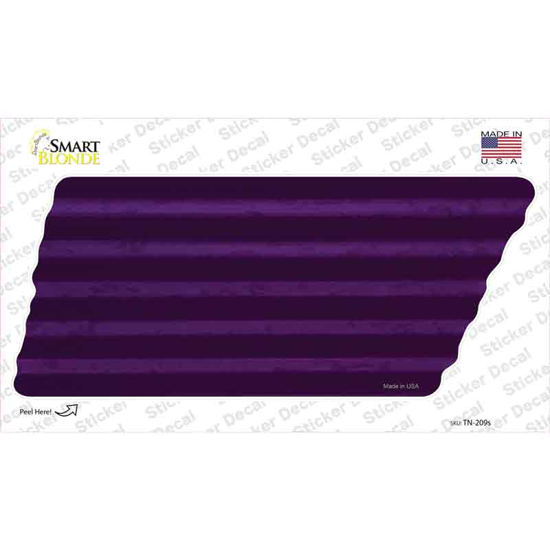Purple Solid Novelty Corrugated Tennessee Shape Sticker Decal