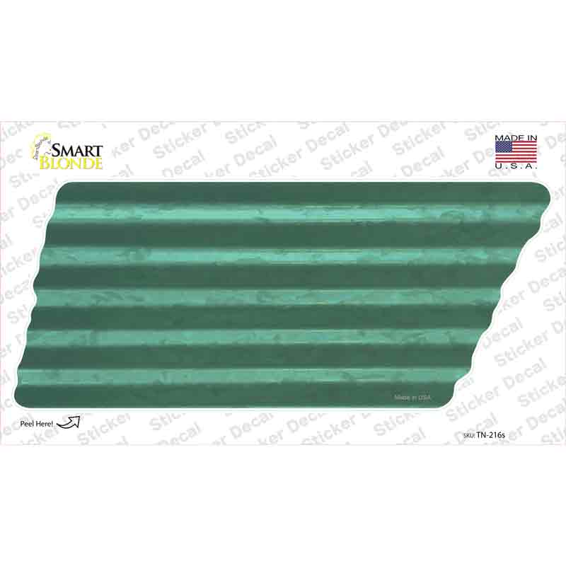 Mint Solid Novelty Corrugated Tennessee Shape Sticker Decal