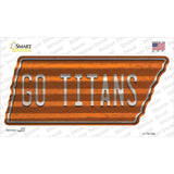 Go Titans Novelty Corrugated Tennessee Shape Sticker Decal
