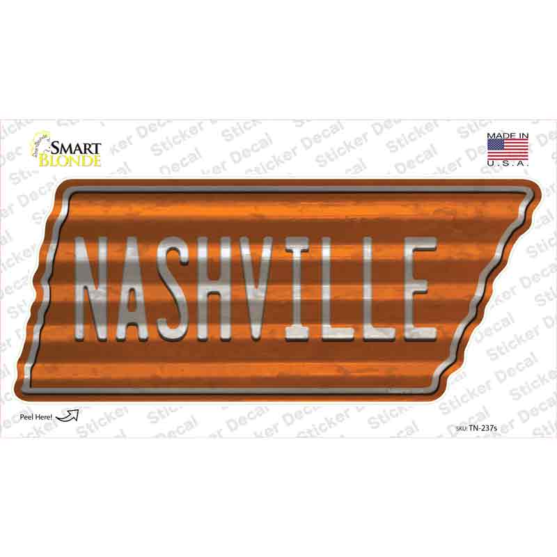 Nashville Novelty Corrugated Tennessee Shape Sticker Decal
