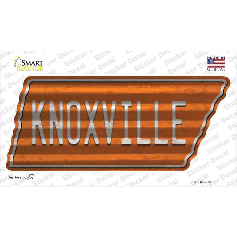 Knoxville Novelty Corrugated Tennessee Shape Sticker Decal