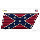 Confederate Flag Novelty Corrugated Tennessee Shape Sticker Decal