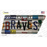 Braves Strip Art Novelty Corrugated Tennessee Shape Sticker Decal