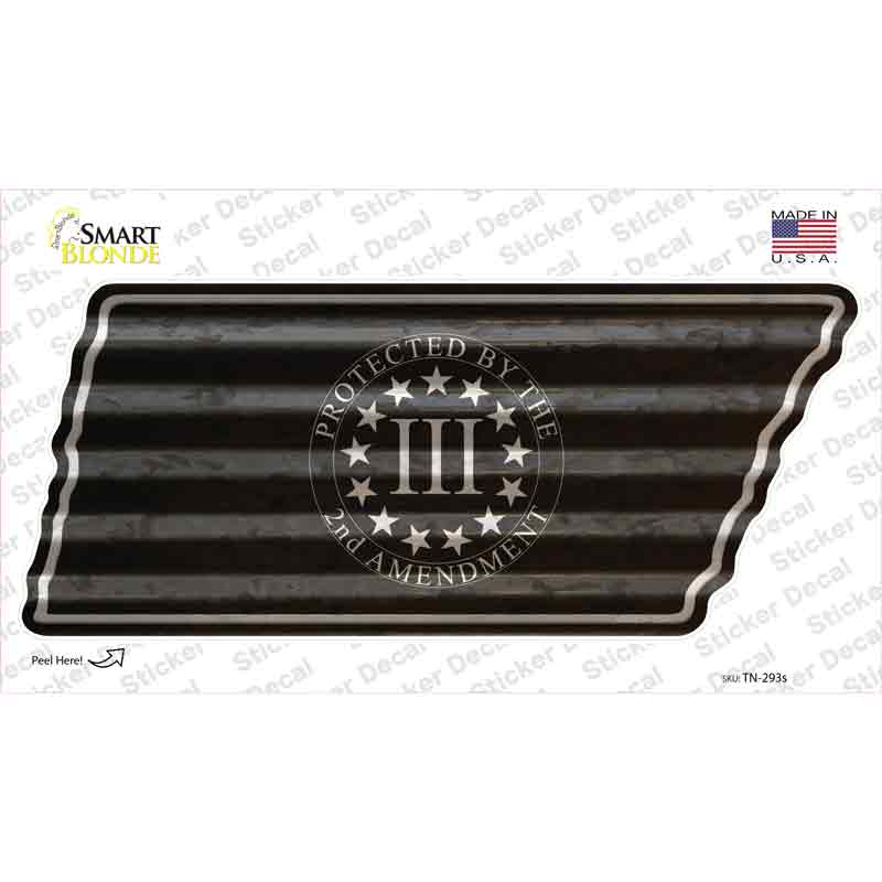 2nd Amendment Three Percenter Novelty Corrugated Tennessee Shape Sticker Decal
