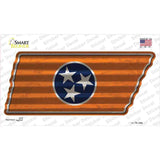 Orange Tennessee Flag Novelty Corrugated Tennessee Shape Sticker Decal