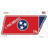 Lynchburg TN Flag Novelty Tennessee Shape Sticker Decal