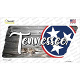 TN Tri Star on Wood Novelty Tennessee Shape Sticker Decal