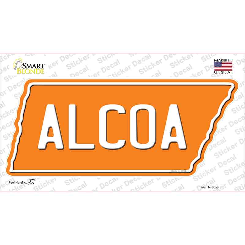 Alcoa Novelty Tennessee Shape Sticker Decal