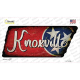 Knoxville Tri Star on Wood Novelty Rusty Effect Tennessee Shape Sticker Decal