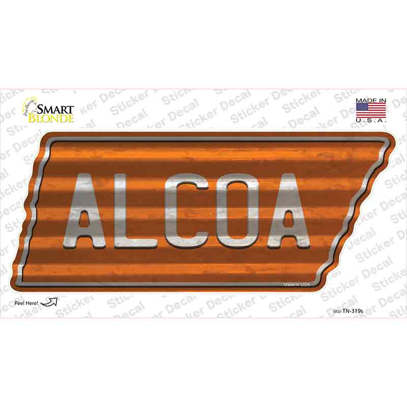Alcoa Novelty Corrugated Effect Tennessee Shape Sticker Decal