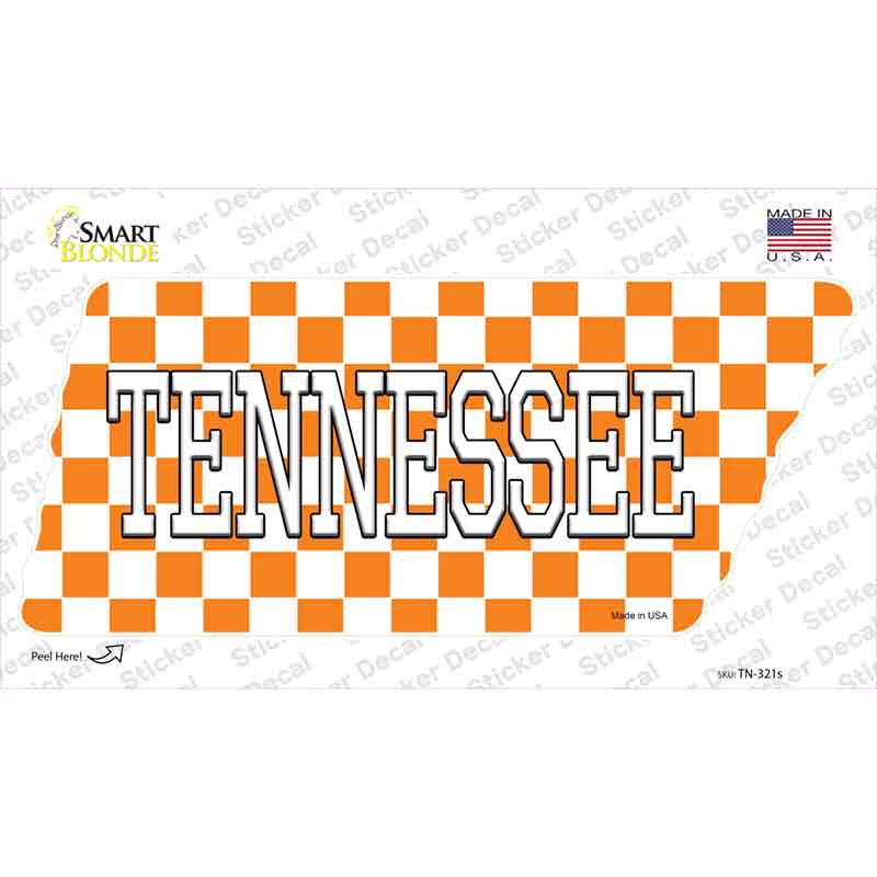 Tennessee Checkerboard Novelty Tennessee Shape Sticker Decal
