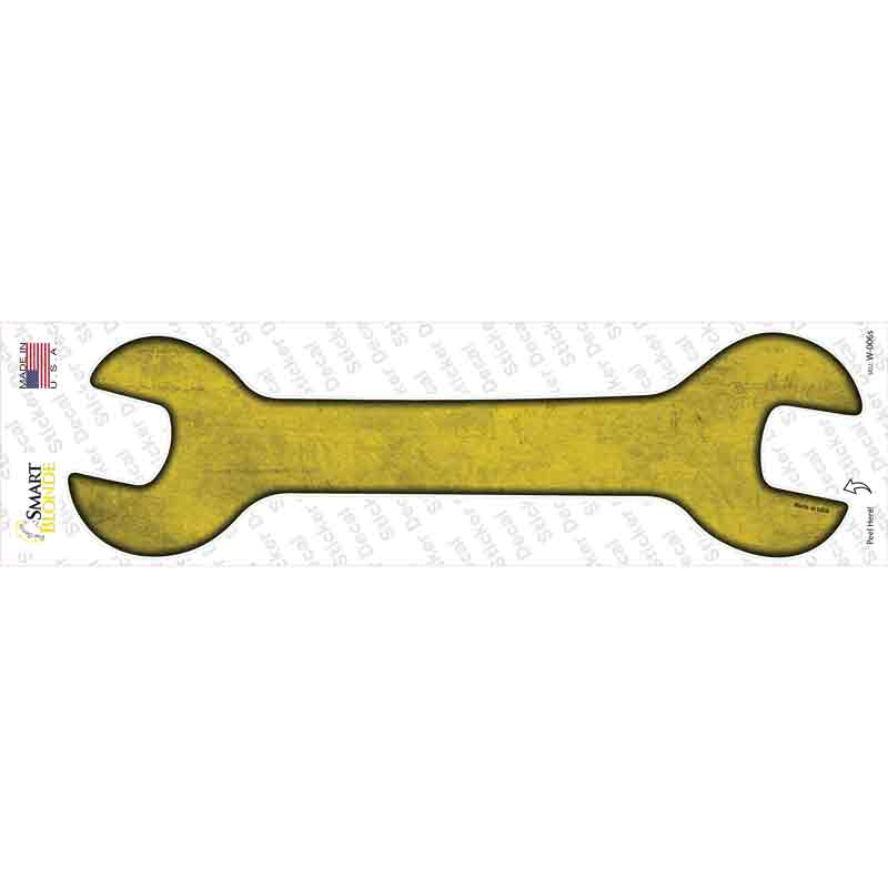 Yellow Oil Rubbed Novelty Wrench Sticker Decal