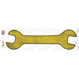 Yellow Oil Rubbed Novelty Wrench Sticker Decal