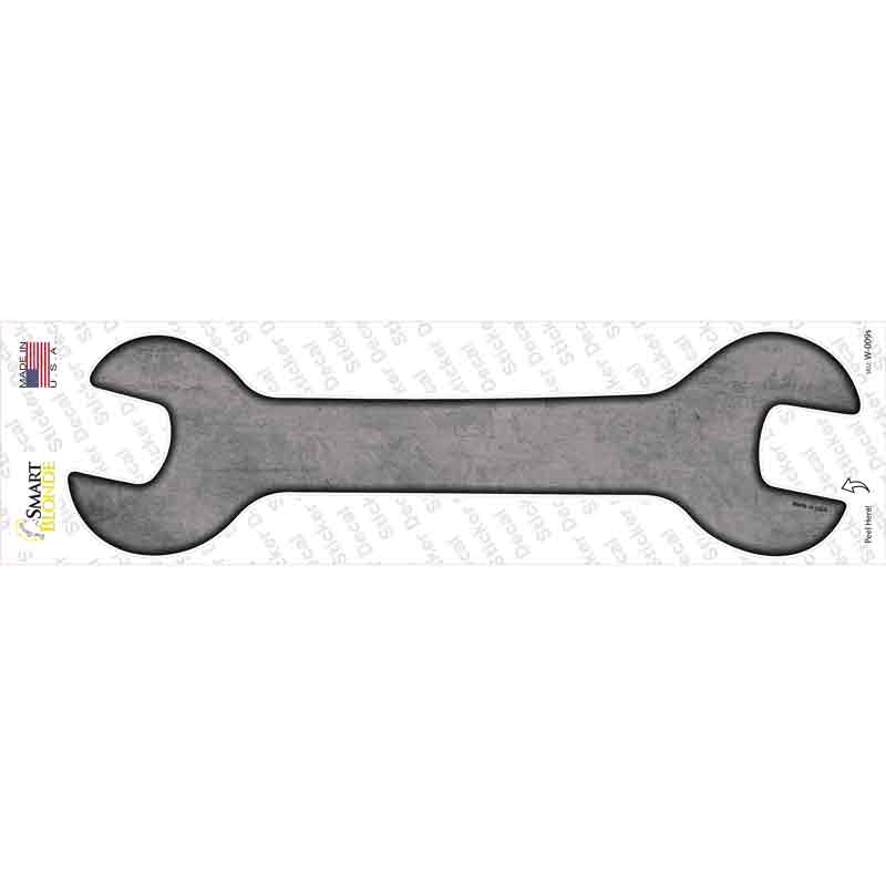 Gray Oil Rubbed Novelty Wrench Sticker Decal
